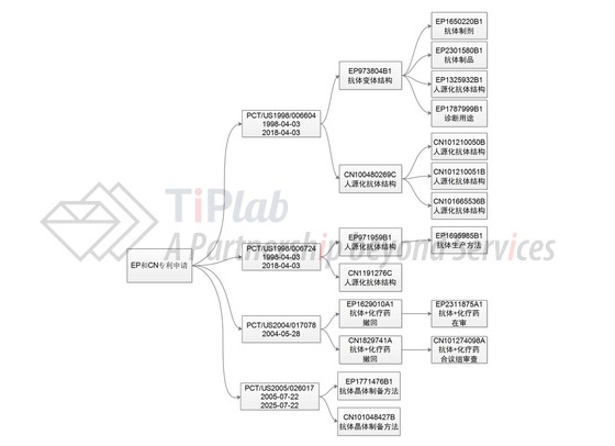 基因泰克在欧洲和中国提交的部分Avastin®相关专利(申请)